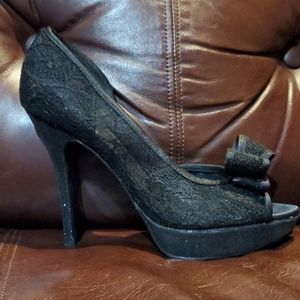 Black Lace Heels